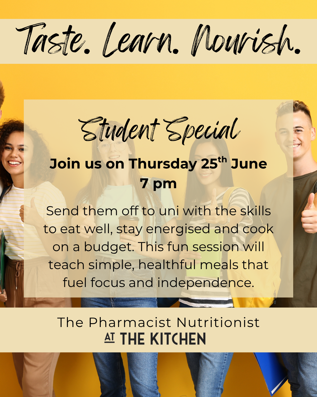 Student Kitchen Essentials: Thursday 25th June (Evening)